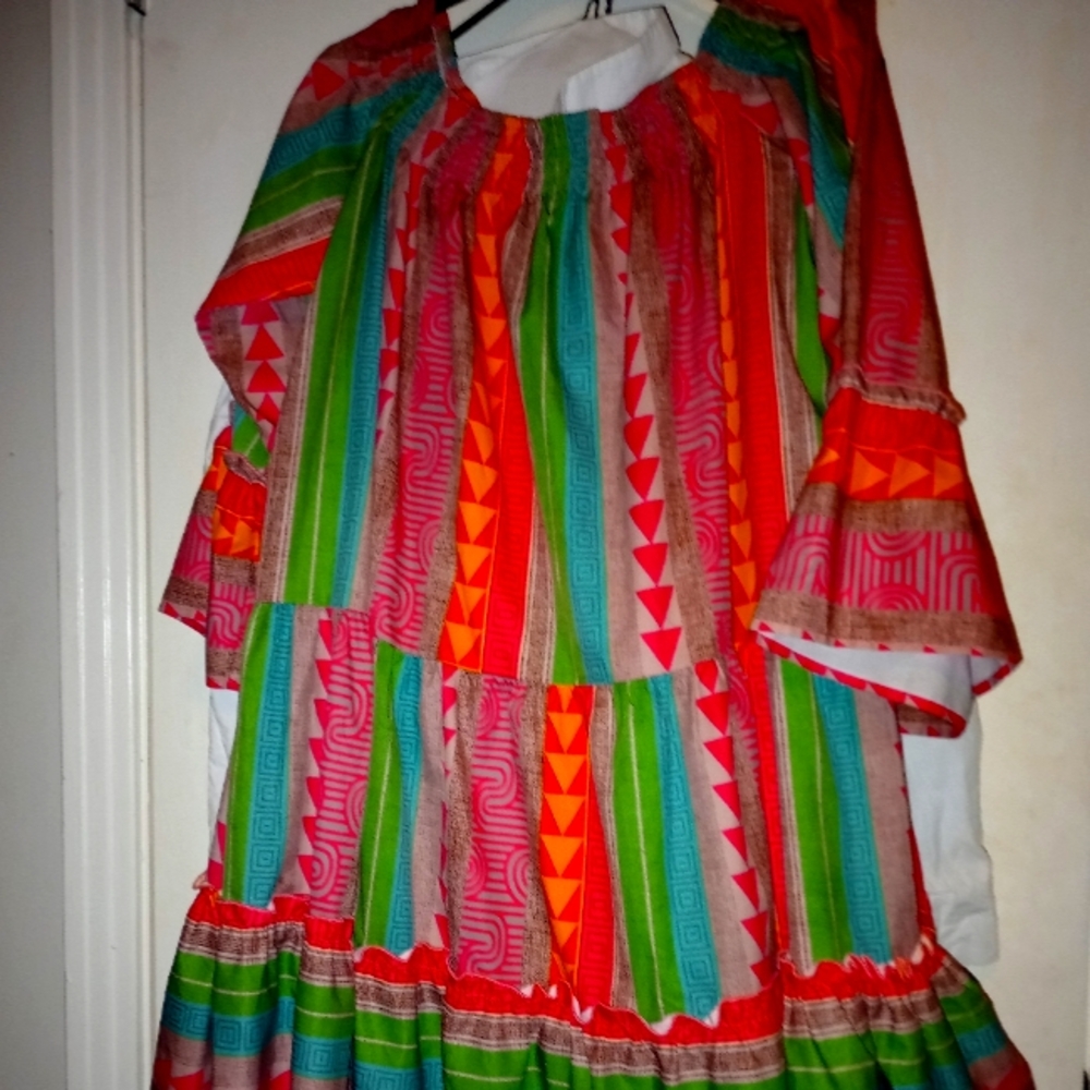 Colorful Striped Bohemian Dress